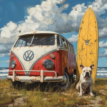 Painting titled "Ted Camper" by Yass, Original Artwork, Oil
