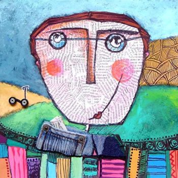 Peinture intitulée "ALBERT ET SA TROTTI…" par Catherine Suchocka, Œuvre d'art originale