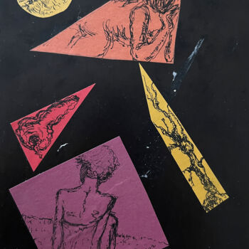 Collages intitulée "3erk / Chessboard -…" par Leni Smoragdova, Œuvre d'art originale, Collages