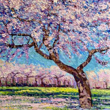 Peinture intitulée "Almond Blossom Tree" par Adriana Dziuba, Œuvre d'art originale, Acrylique