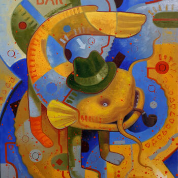 Painting titled "Mr. Goonch leaves t…" by Serhii Voichenko, Original Artwork, Oil