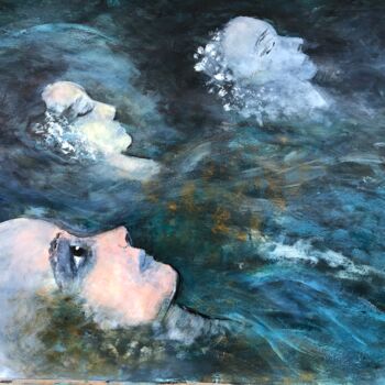 제목이 "3 NYMPHES"인 미술작품 Isabelle Scheidt로, 원작, 아크릴 판지에 장착됨