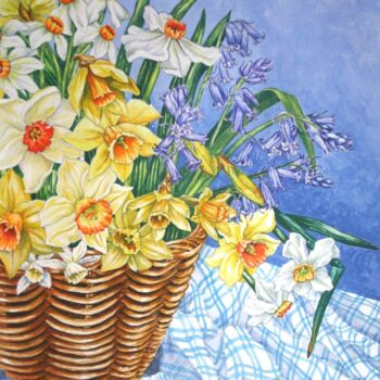 Painting titled "Spring Flowers" by Zoe Norman, Original Artwork, Watercolor