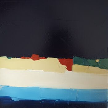 Malerei mit dem Titel "C'est beau la nuit" von Sandrine Hirson, Original-Kunstwerk, Öl Auf Keilrahmen aus Holz montiert