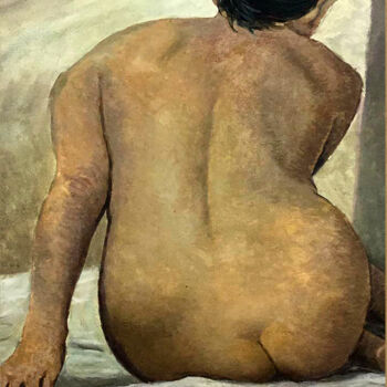 Schilderij getiteld "Turned Away" door Sameera Kalupahana, Origineel Kunstwerk, Olie
