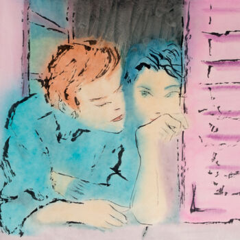 绘画 标题为“The dreamers of the…” 由Marcel Garbi, 原创艺术品, 水彩