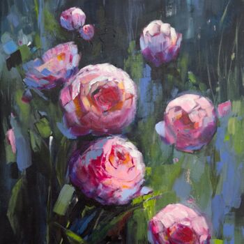 Malerei mit dem Titel "My Roses 3" von Sandra Gebhardt-Hoepfner, Original-Kunstwerk, Acryl Auf Keilrahmen aus Holz montiert