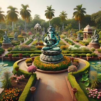 数字艺术 标题为“Divine Greenery: Th…” 由Alberto Capitani, 原创艺术品, AI生成的图像