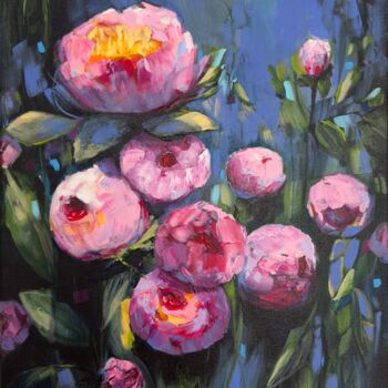 Schilderij getiteld "My Roses 4" door Sandra Gebhardt-Hoepfner, Origineel Kunstwerk, Acryl Gemonteerd op Frame voor houten b…
