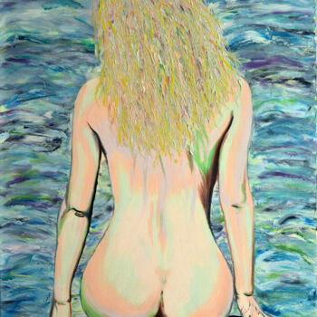 Nue face aux vagues