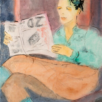 제목이 "Reading OZ"인 미술작품 Marcel Garbi로, 원작, 수채화