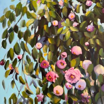 Ζωγραφική με τίτλο "Rose Parade" από Sandra Gebhardt-Hoepfner, Αυθεντικά έργα τέχνης, Ακρυλικό Τοποθετήθηκε στο Ξύλινο φορεί…