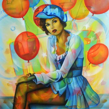 Peinture intitulée "Be happy" par Jeannette Guichard-Bunel, Œuvre d'art originale, Huile