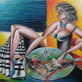 Pittura intitolato "Woman Chillout #M259" da Thomas Lange, Opera d'arte originale, Olio Montato su Telaio per barella in leg…