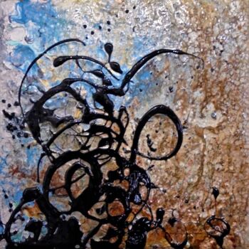 Painting titled "volutes" by Sylvie Pinon, Original Artwork, Acrylic Mounted on Wood Stretcher frame