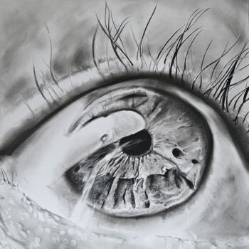Drawing titled "Oeil" by Troude Alexis, Original Artwork, Pencil