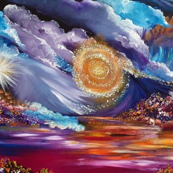 Painting titled "Solaris Rising" by Barbara Fuhrmann, Original Artwork, Acrylic