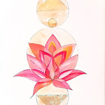 Painting titled "LoTus n°1" by Jez Bb, Original Artwork, Oil