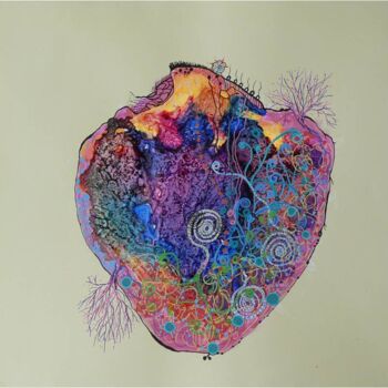 Painting titled "Natürlich verbunden…" by Remara, Original Artwork, Acrylic