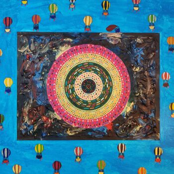 Peinture intitulée "Attention au mandala" par Vincent Schurck, Œuvre d'art originale, Acrylique Monté sur Panneau de bois
