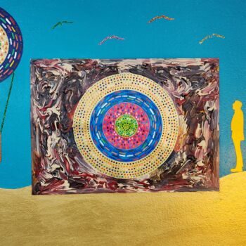 Painting titled "L'ascension" by Vincent Schurck, Original Artwork, Acrylic Mounted on Wood Panel
