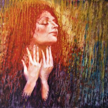 Pintura titulada "💜 The weeping song" por Isabel Mahe, Obra de arte original, Oleo Montado en Bastidor de camilla de madera