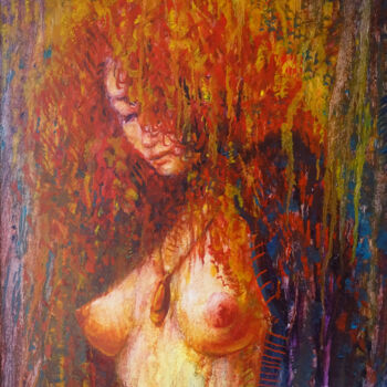Painting titled "💜Ictus amnésique 💜T…" by Isabel Mahe, Original Artwork, Oil Mounted on Wood Stretcher frame