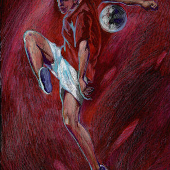 Drawing titled "Football player." by Sergey Sovkov, Original Artwork, Pencil