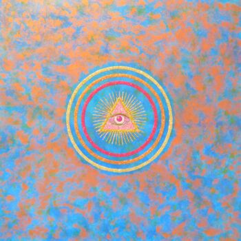 Painting titled "Je te vois" by Vincent Schurck, Original Artwork, Acrylic Mounted on Wood Panel