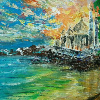 Schilderij getiteld "Berselimut senja" door Ajw, Origineel Kunstwerk, Acryl