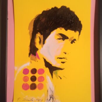 Ζωγραφική με τίτλο "Bruce Lee Street Art" από Roberto Scala, Αυθεντικά έργα τέχνης, Ακρυλικό Τοποθετήθηκε στο Χαρτόνι