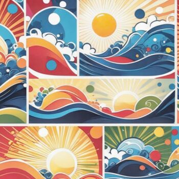 绘画 标题为“Vibrant Waves of th…” 由Elina Kharitonova, 原创艺术品, 丙烯 安装在木质担架架上