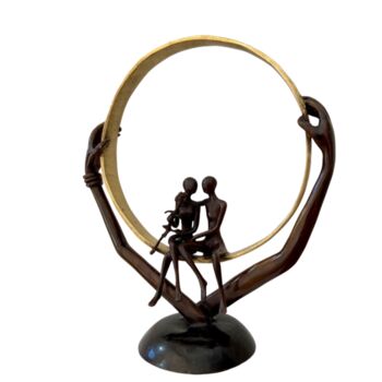 雕塑 标题为“Couple à la rose” 由Recyclage Design - Réanimateur D'Objets , 原创艺术品, 青铜