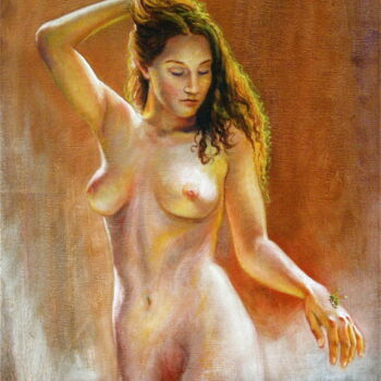 Painting titled "🐝 Reine des Abeille…" by Isabel Mahe, Original Artwork, Oil