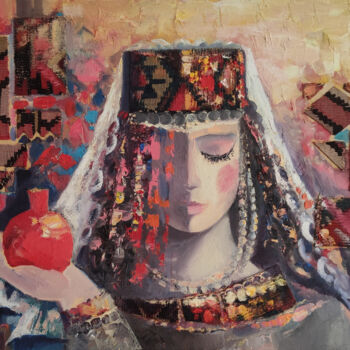 Painting titled "Armenian Essence" by Hayk Miqayelyan, Original Artwork, Oil Mounted on Wood Stretcher frame