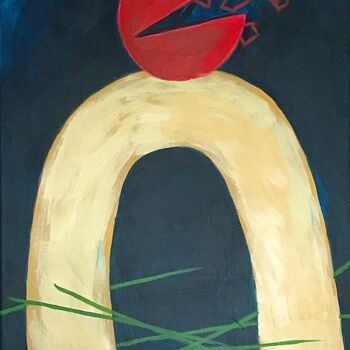 Painting titled "CAN'T MOVE NOR SPEAK" by Christine Feldmann, Original Artwork, Acrylic Mounted on Wood Stretcher frame
