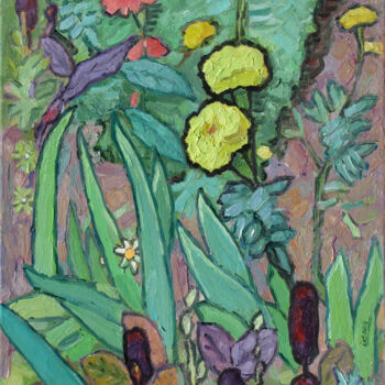 Painting titled "Autumn Flowers" by Ivan Kolisnyk, Original Artwork, Oil