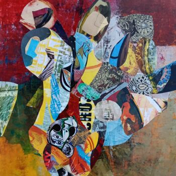 Collages titled "Lumière et densité" by Ludovic Grosset, Original Artwork, Acrylic Mounted on Cardboard