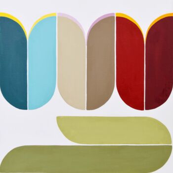 Painting titled "Tulip formation #2" by Astrid Stoeppel, Original Artwork, Acrylic Mounted on Wood Stretcher frame