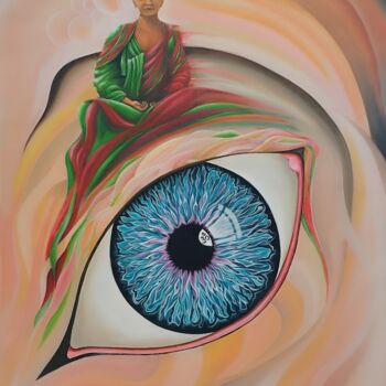 Painting titled "MEDITATION" by Eric Bouquet, Original Artwork, Oil