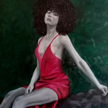 Malerei mit dem Titel "Middlemist Red Flow…" von Anna Mwaimba Mphande (Anna.k.m), Original-Kunstwerk, Öl