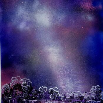 Painting titled "La nuit des songes" by Valentine Dhinaut, Original Artwork, Acrylic