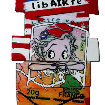 Peinture intitulée "LIB-AIR-TÉ" par Claude Géan, Œuvre d'art originale, Acrylique Monté sur Panneau de bois