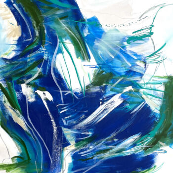 Painting titled "Sea Glimpse" by Cheryl Harrison, Original Artwork, Acrylic