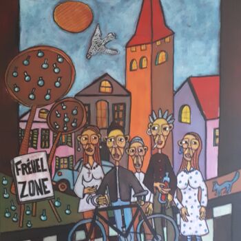 Painting titled "Frehel Zone" by Vanderheyden, Original Artwork, Acrylic