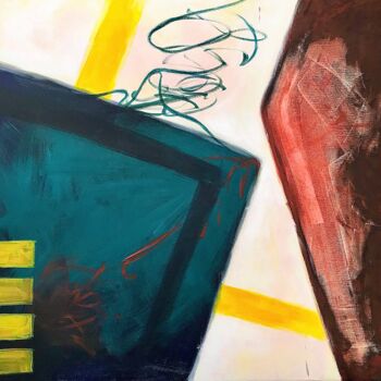 Painting titled "D. JUDD WAS HERE" by Christine Feldmann, Original Artwork, Acrylic Mounted on Wood Stretcher frame