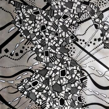 Pittura intitolato "Gouge Away #3" da Riccardo Capparella (Ticco), Opera d'arte originale, Acrilico