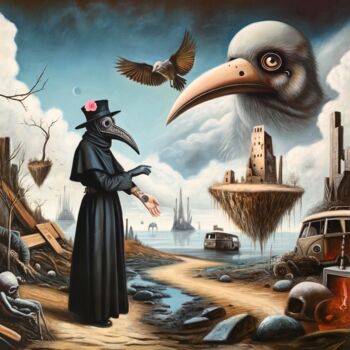 Painting titled "The Plague Doctor's…" by Adam Laabs, Original Artwork, Oil