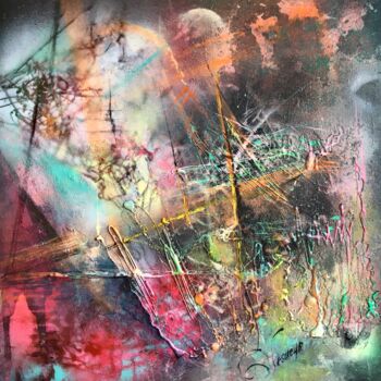 Peinture intitulée "Abstraction" par Catherine Lesueur (C.Lesueur), Œuvre d'art originale, Acrylique Monté sur Châssis en bo…