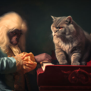 Arts numériques intitulée "Animal Rhapsody" par Paolo Chiuchiolo, Œuvre d'art originale, Image générée par l'IA